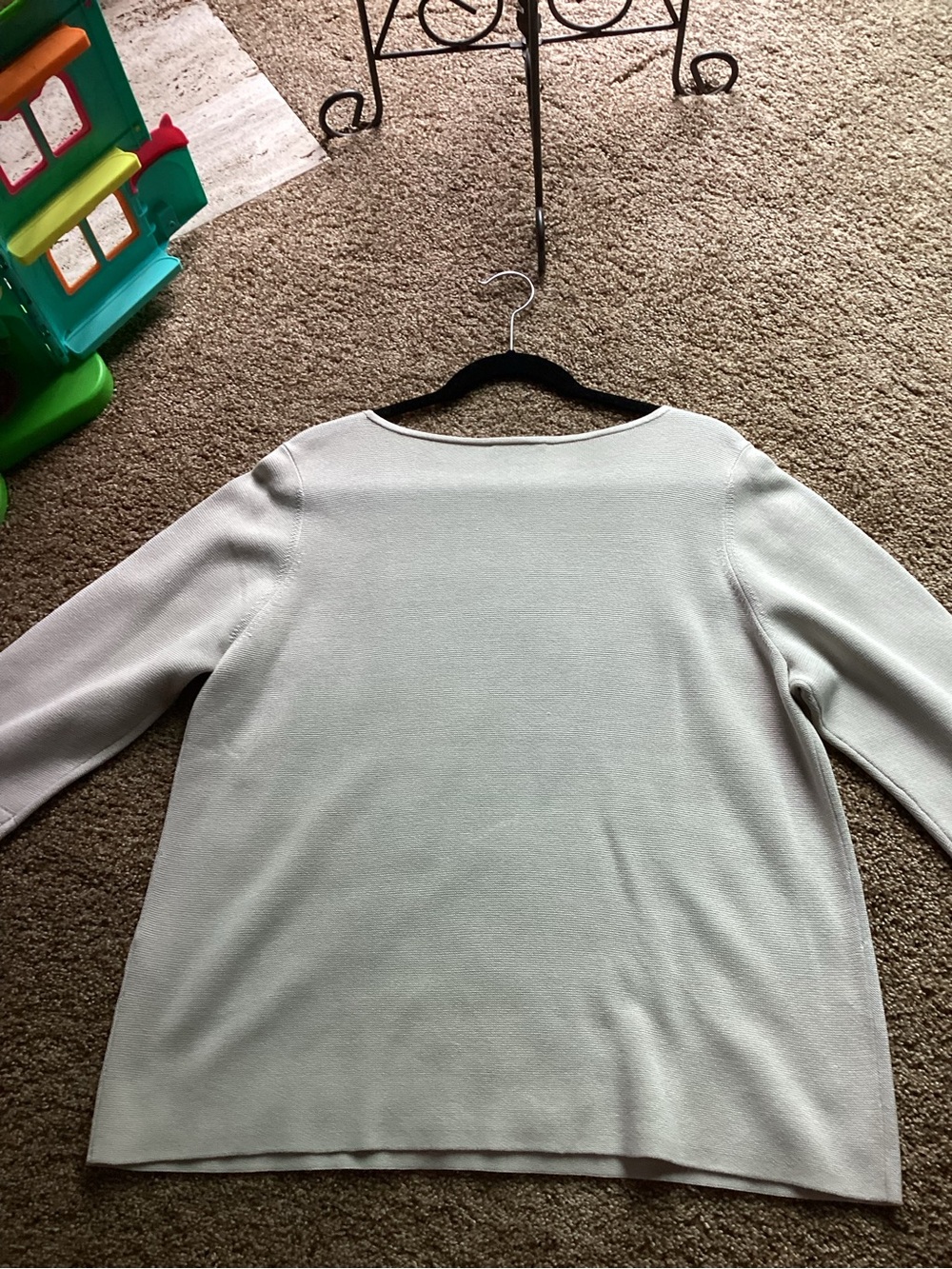 SET OF 2 Eileen Fisher Scoop Neck Crewneck Sweater in Light Gray